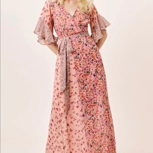 Floral Wrap Dress Maxi Dress
